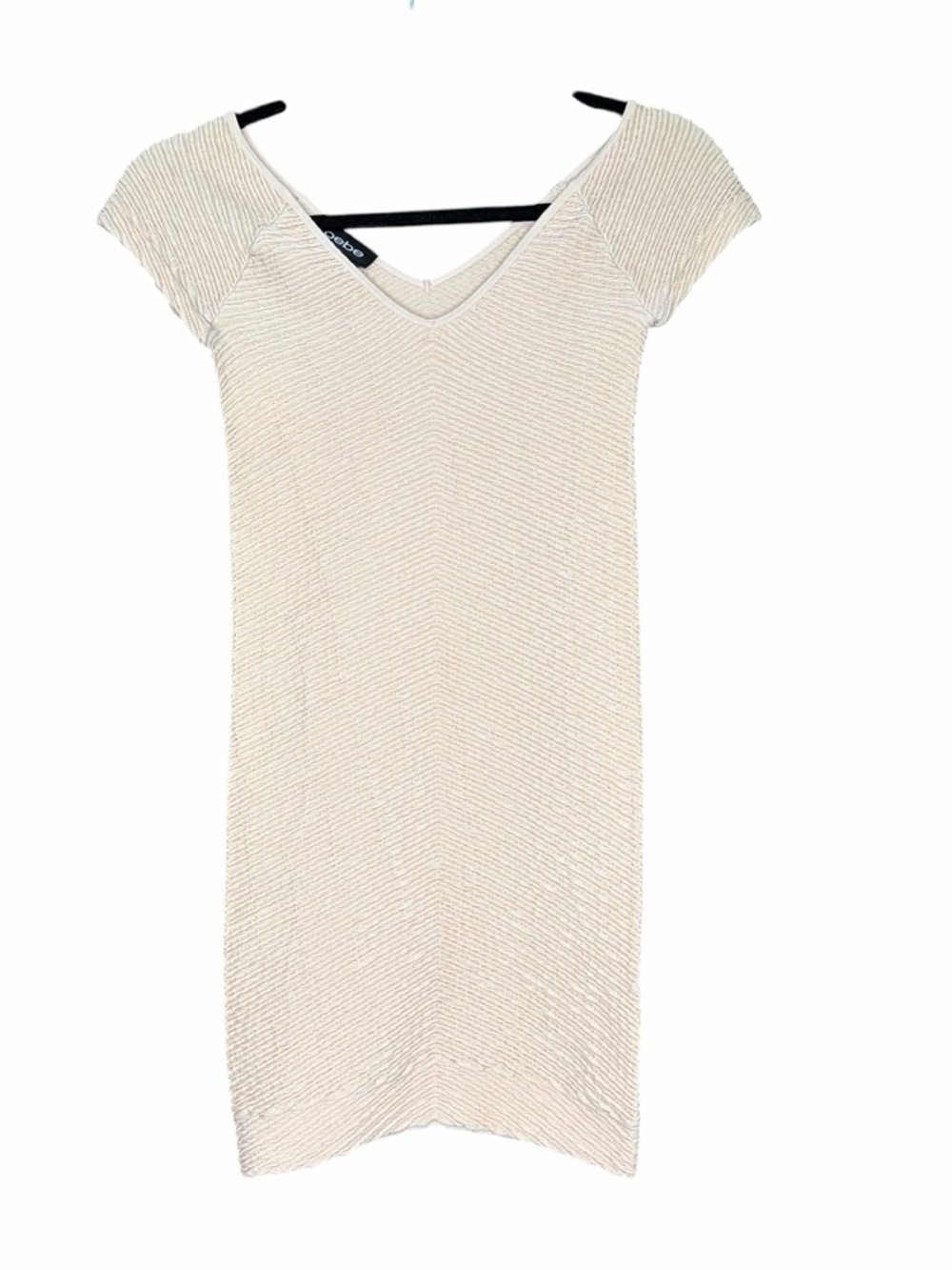 bebe Blush Pink Textured Knit V-Neck Dress Size Petite Small